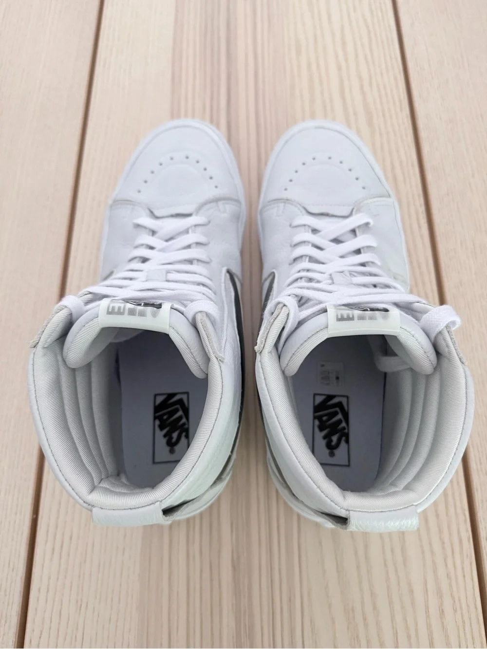 Vans Sk8-Hi XL Big Mood White Leather Holographic High Top Sneakers Mens 11 - Picture 4 of 10
